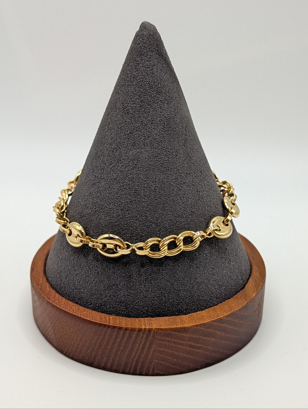 DesignerStyle European Link 18k Gold Plate Bracelet  75in